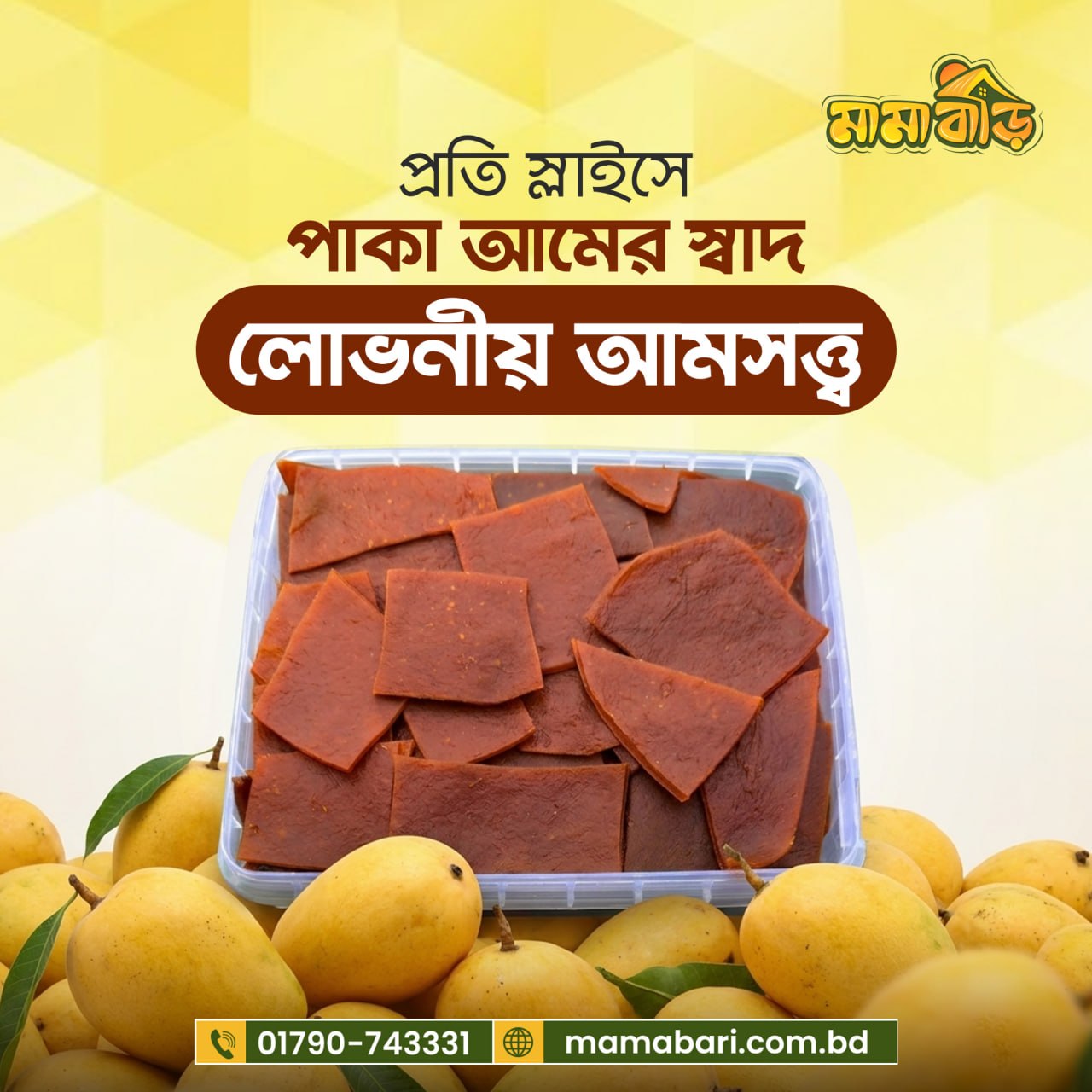 পাকা আমের তৈরি আমসত্ত্ব - ২ বক্স (হোম ডেলিভেরি ফ্রি)